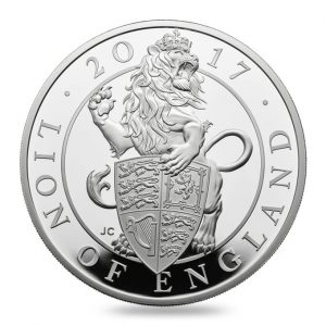 THE LION OF ENGLAND - QUEEN'S BEASTS - 2017 5 oz Pure Silver Proof Coin