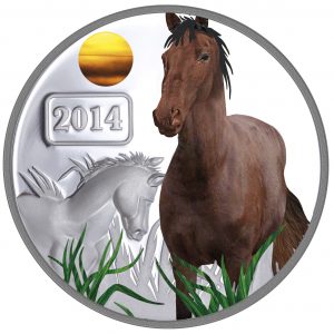 2014 Tokelau Colored Proof 1 oz Silver Year of the Horse - Box and COA