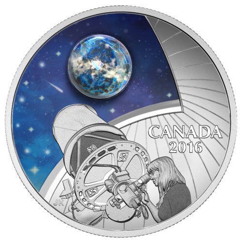 THE UNIVERSE GLOW IN THE DARK GLASS WITH OPAL - 2016 $20 1 oz Fine Silver Coin - Royal Canadian Mint*