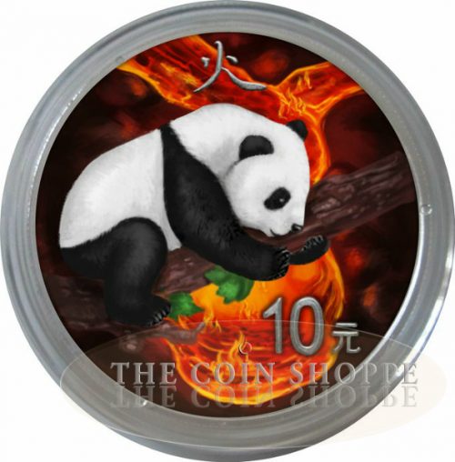 PANDA - THE FIVE ELEMENTS - FIRE, EARTH, WATER, METAL, WOOD - 2016 5 x 30g Pure Silver Coins in Presentation Box