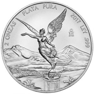 LIBERTAD - MEXICO - 2017 2 oz Brilliant Uncirculated Silver Coin