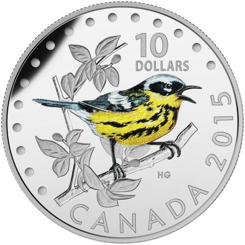 2015 1/2 oz $10 Fine Silver Colored 5-Coin Set - Songbirds of Canada