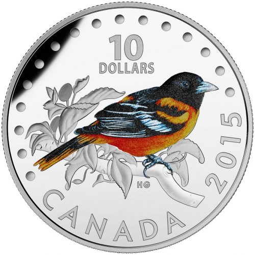 2015 1/2 oz $10 Fine Silver Colored 5-Coin Set - Songbirds of Canada