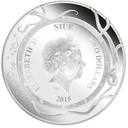 2015 1 oz Silver Coin - Ocean Predators Series - Giant Squid
