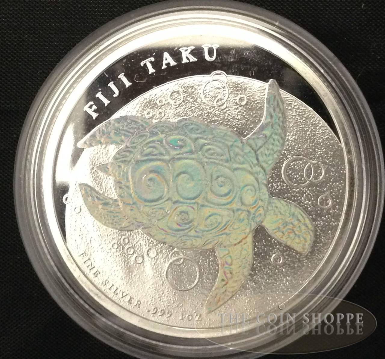 2012 1 oz Silver Coin - Fiji Taku Turtle - Hologram Edition