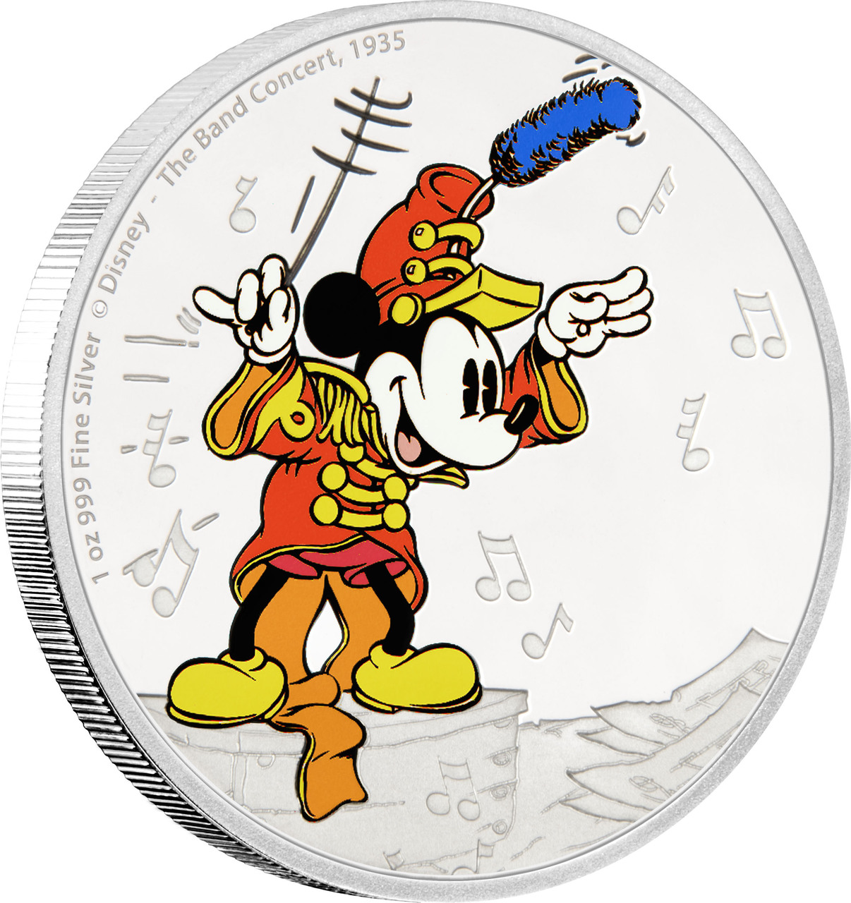 MICKEY MOUSE THROUGH THE AGES THE BAND CONCERT - 2016 1 oz Pure Silver Coin - NZ MINT