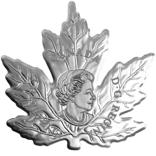 2015 $20 1 oz Fine Silver Coin - The Canadian Maple Leaf Shape Coin