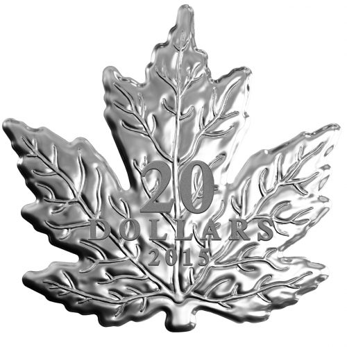 2015 $20 1 oz Fine Silver Coin - The Canadian Maple Leaf Shape Coin