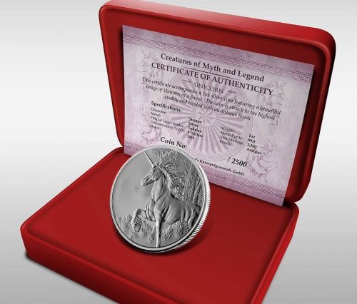 2014 Tokelau Unicorn Antique Finish 1 Oz Silver Coin