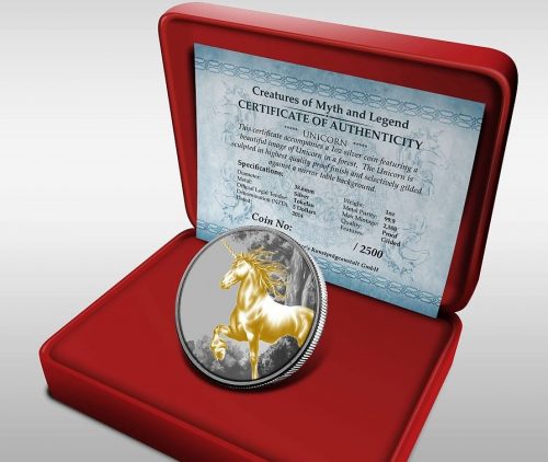 2014 Tokelau Pegasus Gilded 1 Oz Silver Coin