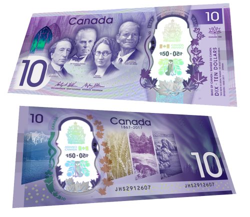 CANADA  1867 - 2017 $10 POLYMER BANKNOTE IN CURRENCY HOLDER - CELEBRATING CANADA'S 150TH - CRISP UNCIRCULATED