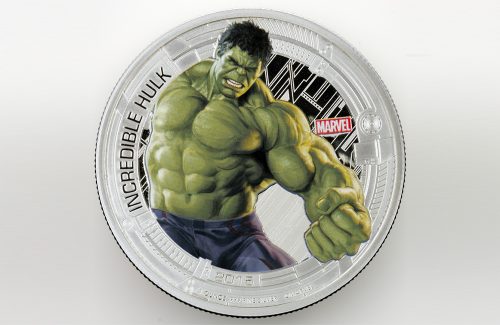 MARVEL AVENGERS - AGE OF ULTRON - 2015 5-Coin 1 oz Proof Color Silver Coins with Actual Piece of Iron Man's Costume COA