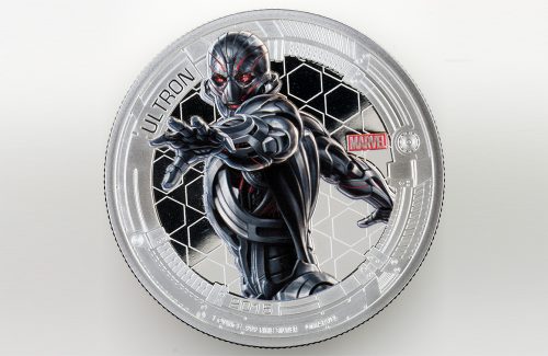 MARVEL AVENGERS - AGE OF ULTRON - 2015 5-Coin 1 oz Proof Color Silver Coins with Actual Piece of Iron Man's Costume COA