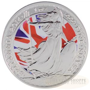 2014 1 oz Silver - Britannia Bullion Color Coin - UK Flag Edition