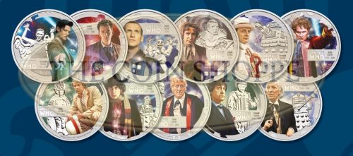 DOCTOR WHO 50TH ANNIVERSARY 2013 1/2OZ SILVER PROOF ELEVEN-COIN SET