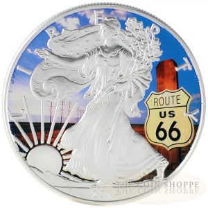 2014 Color 1 oz Silver Eagle - Colorized Series - Route 66