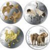 2012-2015 1 oz Silver Coin - Complete Feng Shui Series - Koi, Cranes, Horses, Elephants - NZ Mint - Niu