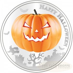 2014 1 oz Silver Coin - Halloween: Glow In The Dark - Jack-O-Lantern