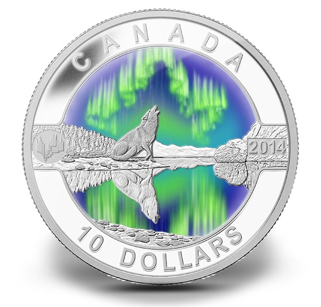 2014 1/2 oz. Fine Silver Coins - O`Canada - The Northern Lights