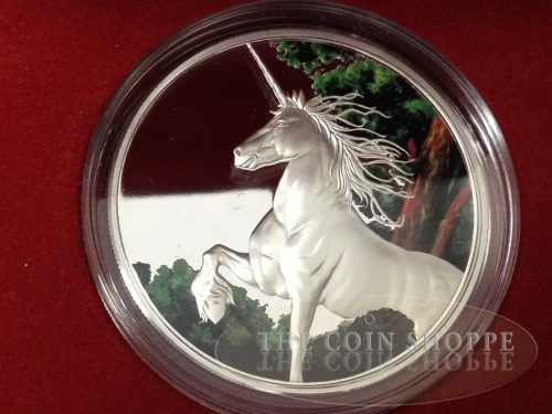 2014 Tokelau Unicorn Colored Proof 1 Oz Silver Coin