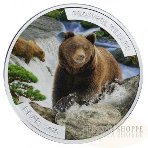 BEAR - BEAUTIFUL WILDLIFE - 2015 1 oz Pure Silver Coin - Mint of Poland