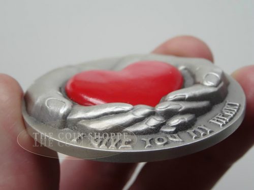 I GIVE YOU MY HEART - EMOTIONS SERIES - 4MM MAX RELIEF - 2016 3 oz Pure Silver Coin - Antique - Niue Island