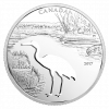 *WHOOPING CRANE - ENDANGERED ANIMAL CUTOUT: 2017 $30 1.7 oz Fine Silver Coin - Royal Canadian Mint