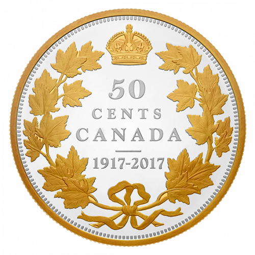 EXCLUSIVE MASTERS CLUB - 2017  50-Cent  2 oz Pure Silver Coin (1917-2017) - Royal Canadian Mint