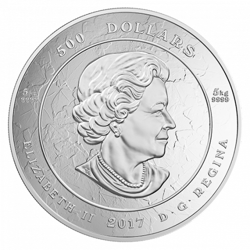 CANADA 150 FROM COAST TO COAST TO COAST - 2017 $500 5 Kilo Fine Silver Coin - Royal Canadian Mint