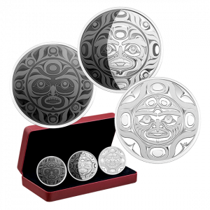 PHASES OF THE MOON 2017 $30 3 oz Fine Silver 3 Coin Set - Royal Canadian Mint
