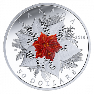 HOLIDAY SPLENDOUR - 2018 $50 5 oz  Fine Silver Coin - Royal Canadian Mint