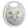 *THE GREAT HORNED OWL - IN THE EYES - GLOW IN THE DARK - 2017 $15 3/4 oz Fine Silver Coin - Royal Canadian Mint