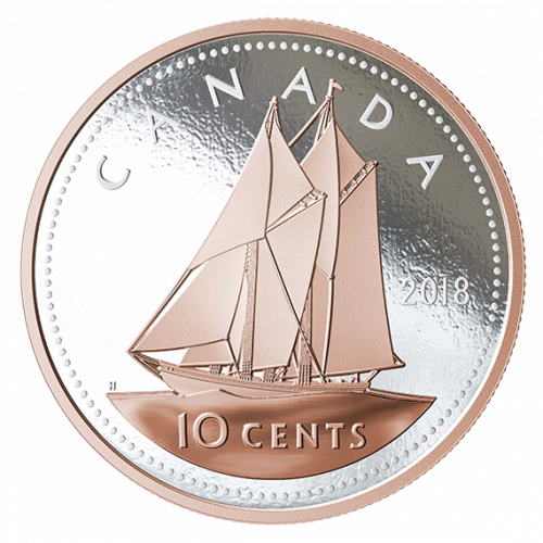 *BIG COIN SERIES SUBSCRIPTION: VOYAGEUR - DOLLAR, CARIBOU - 25 CENTS, BLUENOSE - 10 CENTS , BEAVER - 5 CENTS, COAT OF ARMS - 50 CENTS, POLAR BEAR - 2 DOLLARS, MAPLE LEAF - 1 CENT - 2018 5-OUNCE Fine Silver Coin - Royal Canadian Mint