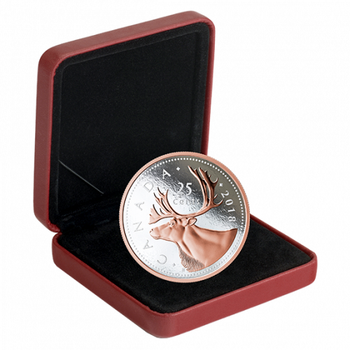 *BIG COIN SERIES SUBSCRIPTION: VOYAGEUR - DOLLAR, CARIBOU - 25 CENTS, BLUENOSE - 10 CENTS , BEAVER - 5 CENTS, COAT OF ARMS - 50 CENTS, POLAR BEAR - 2 DOLLARS, MAPLE LEAF - 1 CENT - 2018 5-OUNCE Fine Silver Coin - Royal Canadian Mint