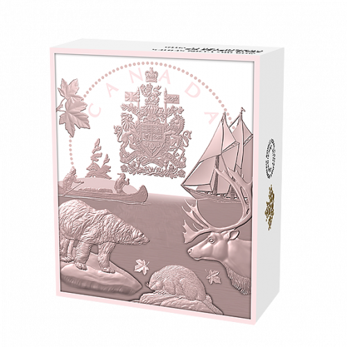 *BIG COIN SERIES SUBSCRIPTION: VOYAGEUR - DOLLAR, CARIBOU - 25 CENTS, BLUENOSE - 10 CENTS , BEAVER - 5 CENTS, COAT OF ARMS - 50 CENTS, POLAR BEAR - 2 DOLLARS, MAPLE LEAF - 1 CENT - 2018 5-OUNCE Fine Silver Coin - Royal Canadian Mint