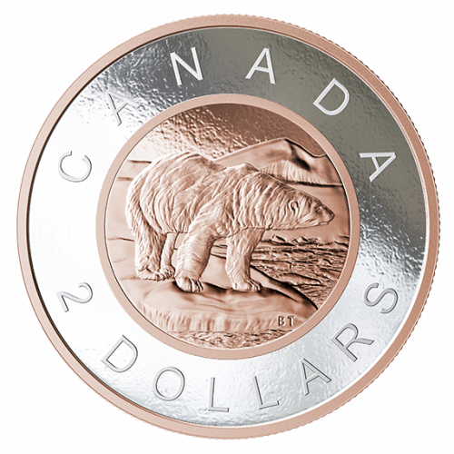 *BIG COIN SERIES SUBSCRIPTION: VOYAGEUR - DOLLAR, CARIBOU - 25 CENTS, BLUENOSE - 10 CENTS , BEAVER - 5 CENTS, COAT OF ARMS - 50 CENTS, POLAR BEAR - 2 DOLLARS, MAPLE LEAF - 1 CENT - 2018 5-OUNCE Fine Silver Coin - Royal Canadian Mint