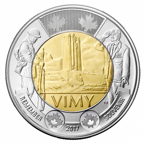 *THE BATTLE OF VIMY RIDGE - 2017 $2 Special Wrap Roll - Royal Canadian Mint
