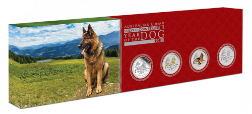 YEAR OF THE DOG COLLECTION - AUSTRALIAN LUNAR SILVER COIN SERIES II - 2018 1 x 4 oz Silver Typest