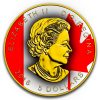 SUPERMAN - CANADIAN & USA FLAG - 2016 1 oz Pure Silver Canadian Coin - Color and 24K Gold Gilding