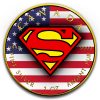 SUPERMAN - CANADIAN & USA FLAG - 2016 1 oz Pure Silver Canadian Coin - Color and 24K Gold Gilding