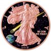 ADMIRE METEORITE AMERICAN SILVER EAGLE - ATLAS OF METEORITES - 2015 1 oz Pure Silver Coin - Red Gold Plating, UV Color Printing