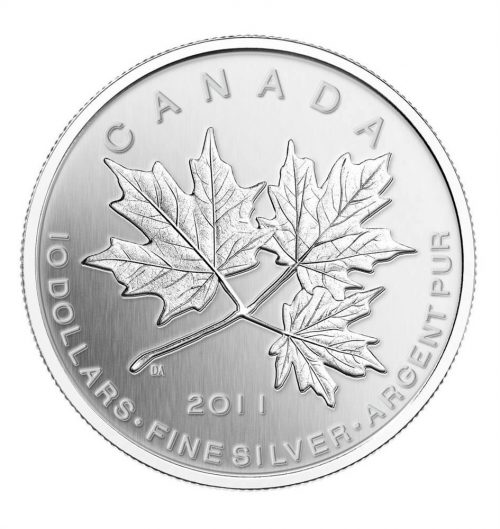 *MAPLE LEAF FOREVER  - 2011 $10 1/2 oz Fine Silver Coin - Royal Canadian Mint