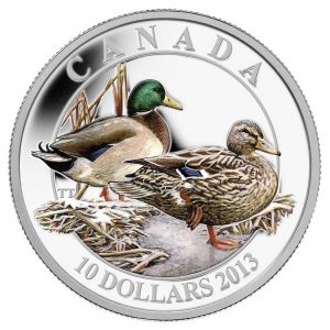 DUCKS OF CANADA - MALLARD - 2013 $10 1/2 oz Fine Silver Coin - Royal Canadian Mint