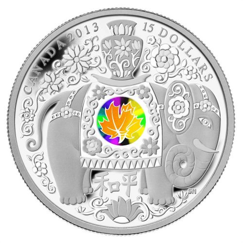 *MAPLE OF PEACE  - 2013 $15 1 oz Fine Silver Coin - Royal Canadian Mint
