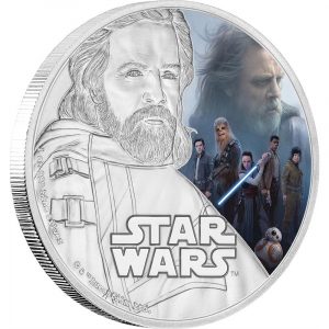 THE LAST JEDI LUKE SKYWALKER STAR WARS 2017 1 oz Fine Silver Coin - Niue - NZ Mint