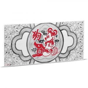 MICKEY MOUSE & LUNAR YEAR OF THE DOG  - DISNEY - 2018 5g Silver Foil - Niue - NZ Mint