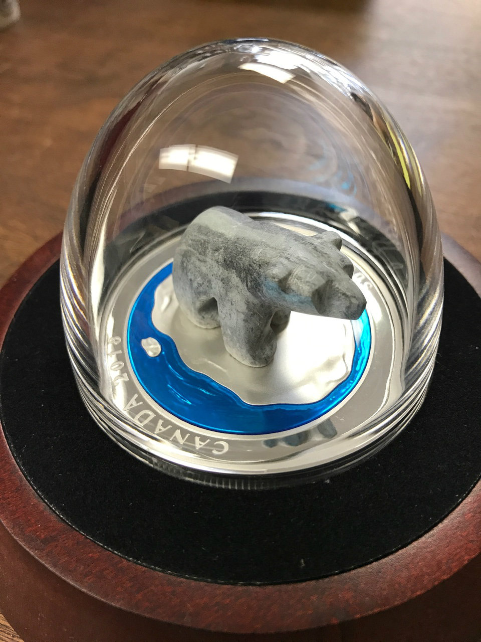 *POLAR BEAR SOAPSTONE SCULPTURE - 2018 POLAR BEAR $50 5 oz Fine Silver Coin - Royal Canadian Mint