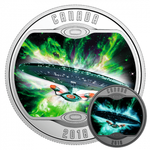 ENTERPRISE NCC-1701-D - STAR TREK - THE NEXT GENERATION - 2018 $10 1/2 oz Fine Silver Coin - Royal Canadian Mint