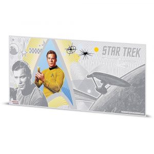 CAPTAIN KIRK - STAR TREK: ORIGINAL SERIES - 2018 5 Grams $1 Fine Silver Bank Note - Plus Collectors Album - Niue - NZ Mint