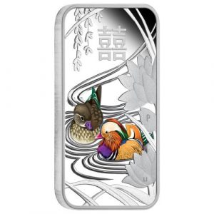 CHINESE WEDDING - MANDARIN DUCKS - 2018 1 oz Pure Silver Proof Coin - Perth Mint - Tuvalu